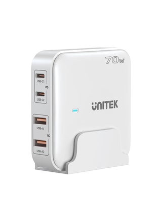 Unitek P1228AWH01-UK Slim Compact Charging Station 70W ( 4-in-1 Desktop GaN Charger (2*USB-C PD + 2*USB-A QC3.0), with 1.5M Power Cord. - pzsku/ZC5C92C675963FE9CA2FAZ/45/1746217279/392fb2f2-a3e2-4bbe-b470-dca7bb603c8b