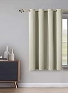 Cartela Curtains Cartela Thermal Insulated Blackout Grommet Curtains for Living Room (Beige, 132 x 160cm) 