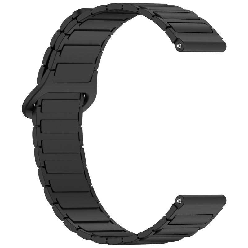 erorex For Redmi Watch 5 Lite Two Color Magnetic Buckle Silicone Watch Band(Black) - Image 4