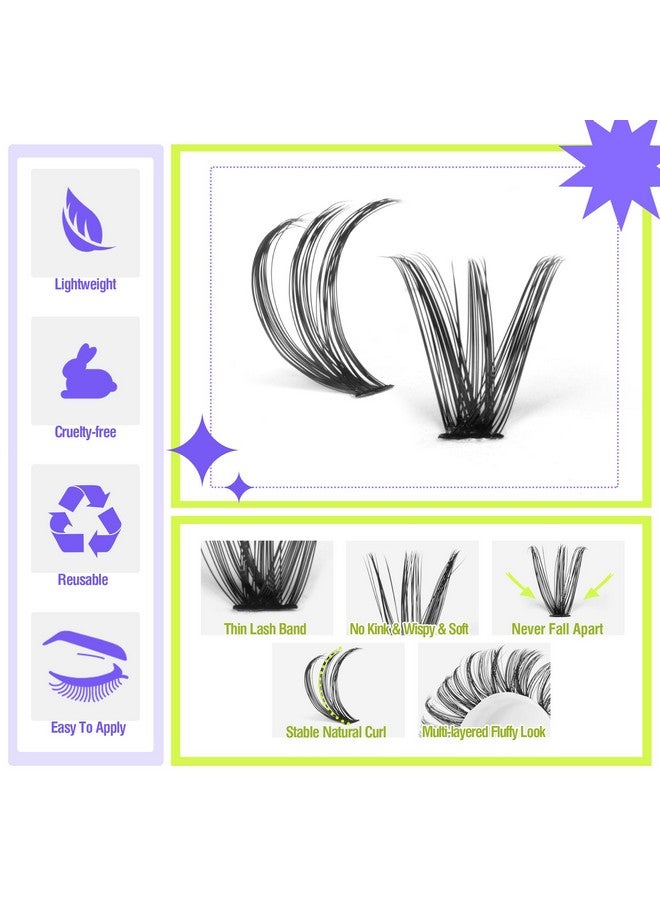 أليس رموش ALICE العنقودية، 240 قطعة، رموش فردية، 14-20 مم، رموش عنقودية، رموش طبيعية مجعدة 40D، رموش فردية من فرو المنك الصناعي - Image 4