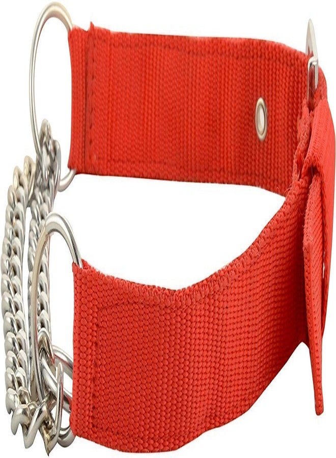 MS Petcare Dog Choke Pet Nylon Half Chain Collar Half Choker Stainless Steel Dogs Collars Width- 1.5" Neck Size 27"-32" - Suitable for X-Large (Giant Size) Breeds (RED Color) - Image 3