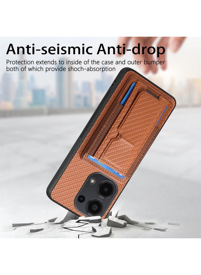 إيروريكس جراب هاتف Xiaomi Mi 11 مصنوع من ألياف الكربون قابل للطي وحقيبة بطاقات مرنة - Image 3