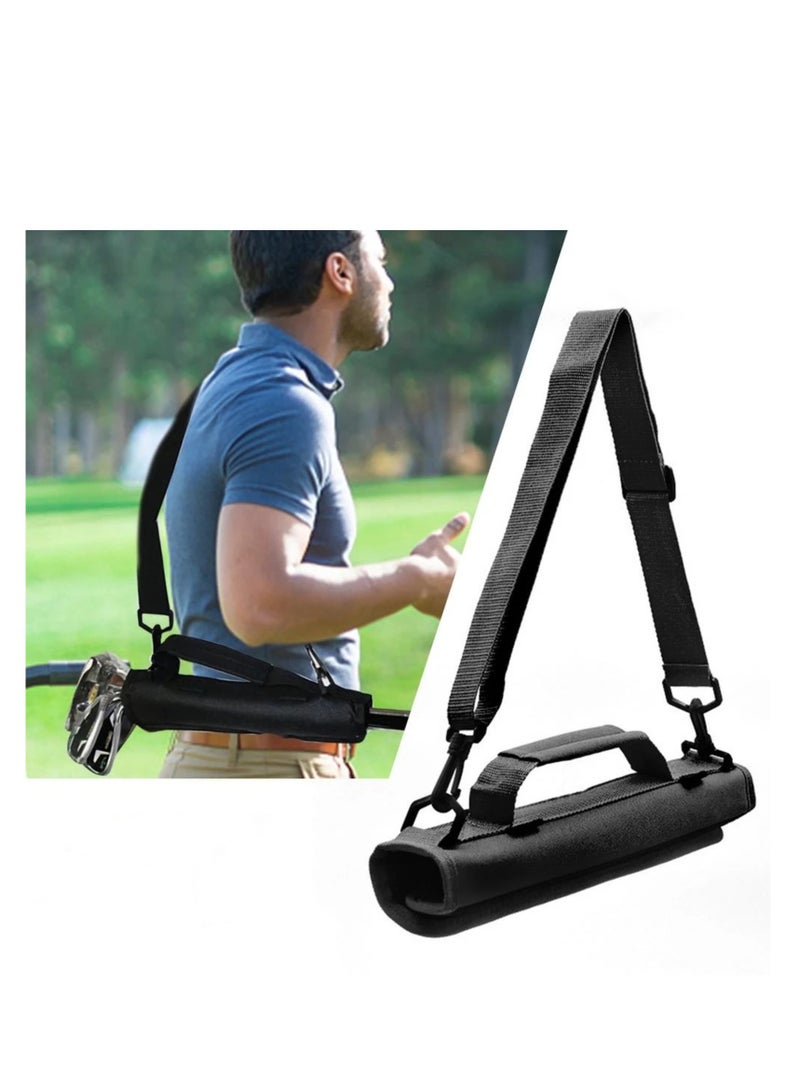 NOVOLAN NOVOLAN Portable Golf Club Bag Mini Portable Club Bag Green Bag Messenger Club Bag Grip Practice Bag, Padded Shoulder Strap Waterproof Design Stylish Appearance, Convenient Carry Handles (black)  - Image 1