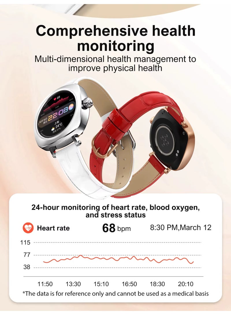 LDNIO Ladies Smart Watch (Upgraded 2025) – 1.19″ AMOLED HD Touchscreen, IP68 Waterproof, 5–7-Day Battery (180 mAh), Magnetic Charging, Women’s Health Tracking & Heart Rate Monitor, Zinc Alloy, Bluetooth 5.4 - ISO Certified - Image 3