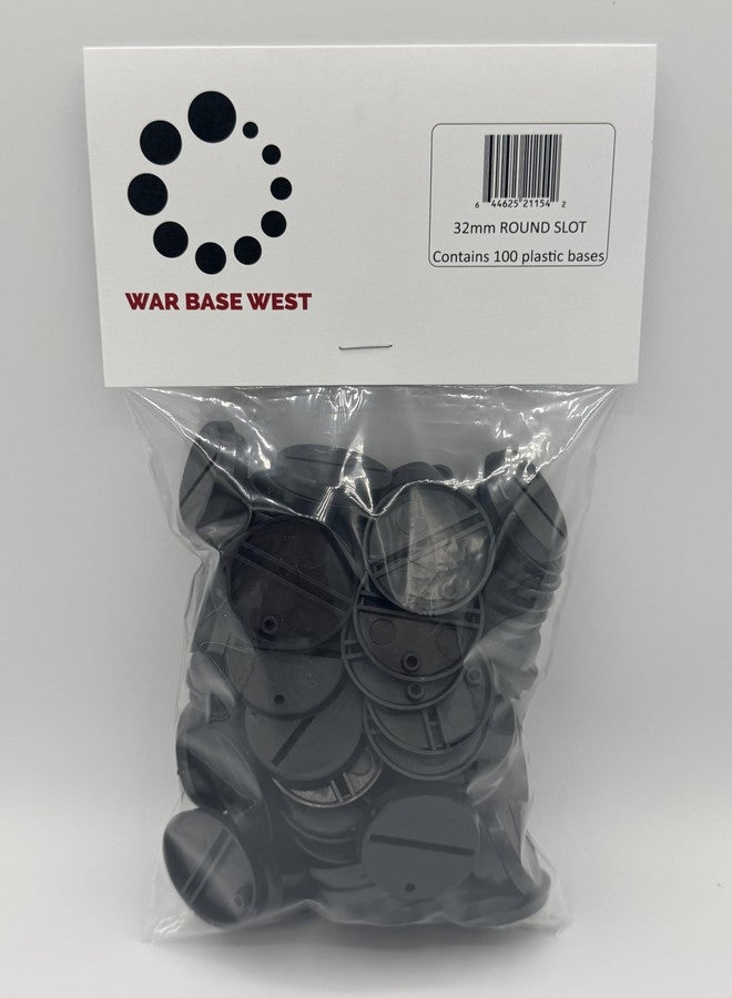 War Base West Lot of 100 32mm Round Slot Bases for Warhammer 40k + AoS Games Workshop Wargame Bitz - Image 1