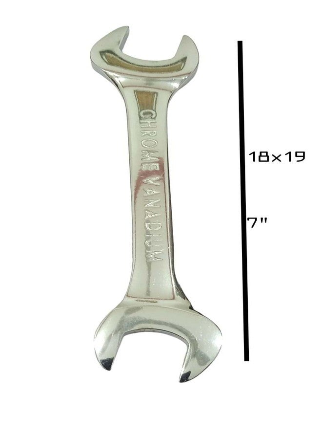 AGRICO TATA AGRICO D.O.E Double Open End Spanner | Self-Tightening Wrench | Chrome Vanadium Steel, Glossy Finish | 18x19mm | Durable Repairing Tool Accessory for Home & Workshop Repairs | (SMD507, Pack of 1) - Image 3