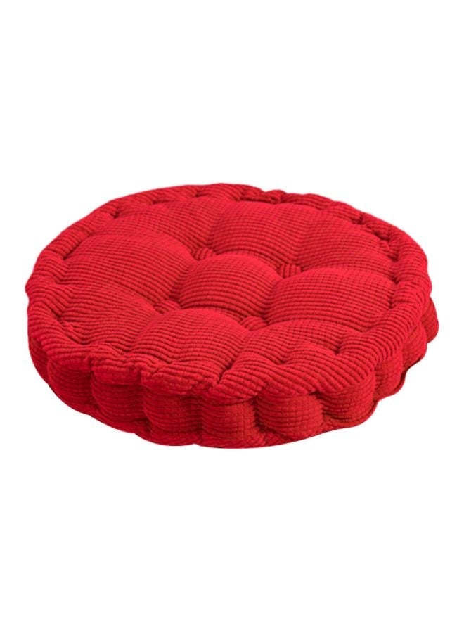 House One Round Soft Velvet Decorative Cushion Chair Pad  Attractive Colors - Red 