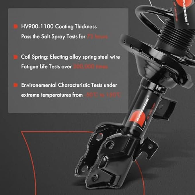 A-Premium Front Pair 2 Complete Strut And Coil Spring Assembly Compatible With Subaru Legacy 20182019 Driver And Passenger Side - Image 5