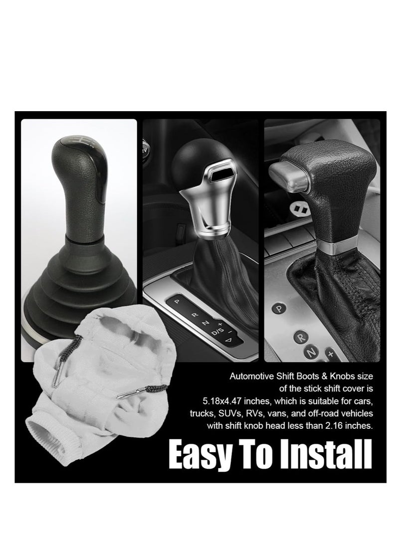 Excefore Sweatshirt Auto Gear Shift Knob Cover, Car Shifter Hoodie Gear Shift, Lever Knob Cover Car Interior Decoration for Most Vehicles (2pcs, Grey) - Image 5