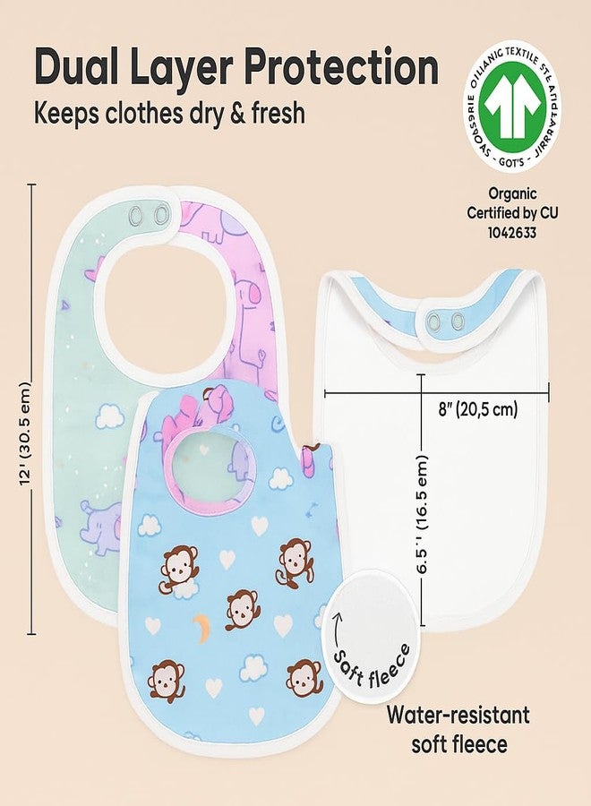 KALRA MAGIC® Waterproof Baby Arpon Bib 2PCS Tree Shape Teether 1Pcs Combo Pack - Image 4