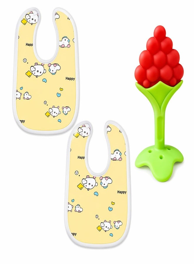 KALRA MAGIC® Waterproof Baby Arpon Bib 2PCS Tree Shape Teether 1Pcs Combo Pack - Image 1