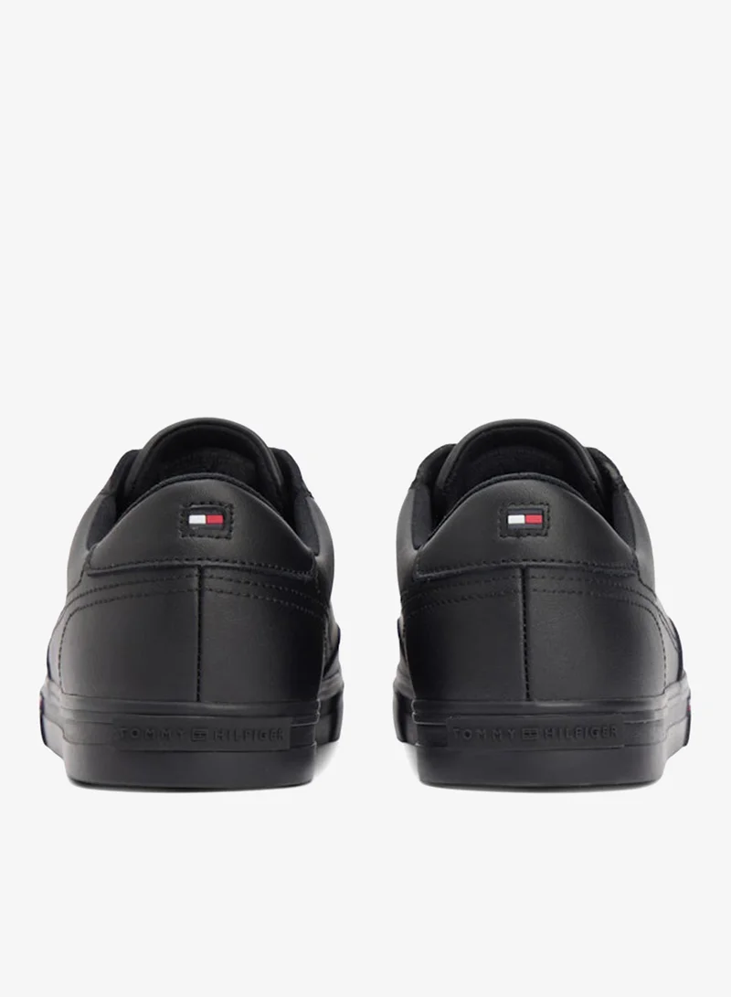 Tommy Hilfiger Black Signature Midsole Lace-Up Sneakers With Leather for Men | Best Price UAE