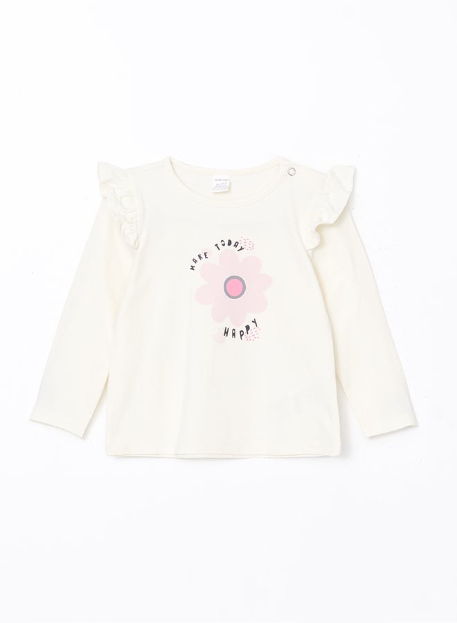 LC WAIKIKI Crew Neck Floral Baby Girl Blouse and Leggings 2-Pack  - Image 2