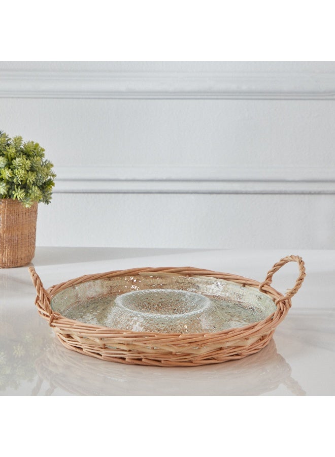 Home Box Minimalist 2-Piece Glass Serving Tray Set 32.6x32.7x10.4 cm - Image 2