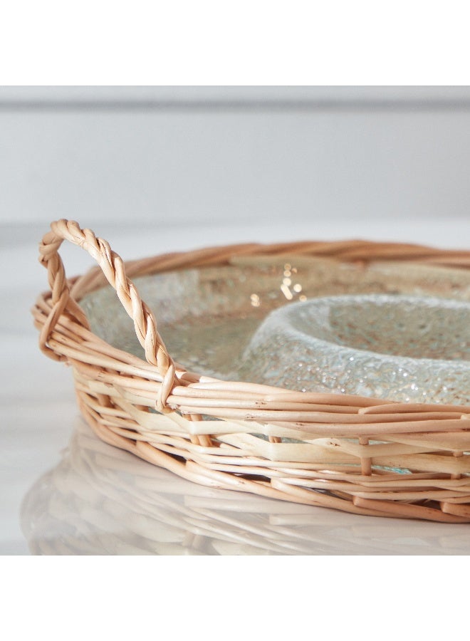 Home Box Minimalist 2-Piece Glass Serving Tray Set 32.6x32.7x10.4 cm - Image 3