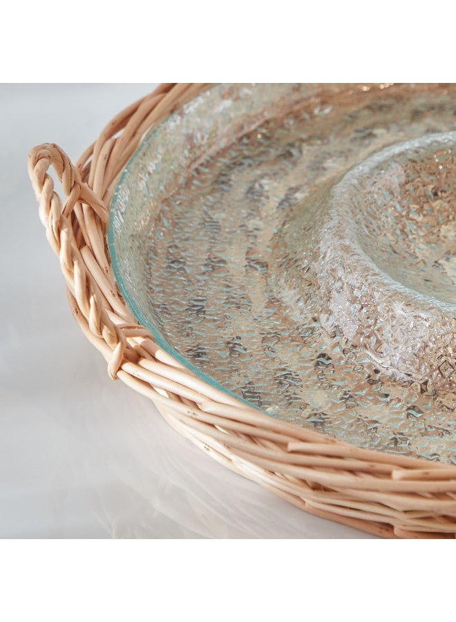 Home Box Minimalist 2-Piece Glass Serving Tray Set 32.6x32.7x10.4 cm - Image 4