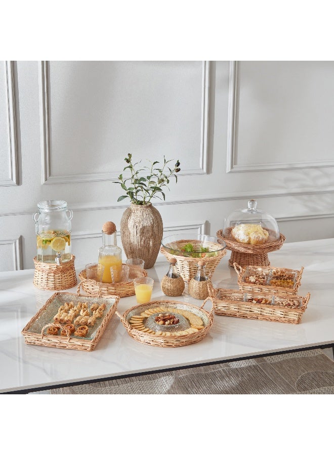 Home Box Minimalist 2-Piece Glass Serving Tray Set 32.6x32.7x10.4 cm - Image 5