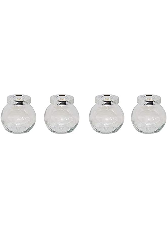 Zaboon Jar Glass/Aluminiumcolour Pack Of 4 - Image 1