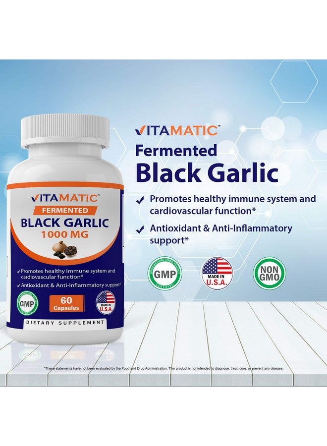 Vitamatic Fermented Black Garlic Extract 1000 Mg 60 Capsules Nongmo Gluten Free Antioxidant And Cholesterol Support (Total 180 Capsules) - Image 3