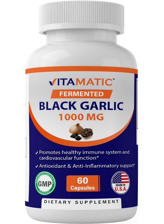 Vitamatic Fermented Black Garlic Extract 1000 Mg 60 Capsules Nongmo Gluten Free Antioxidant And Cholesterol Support (Total 180 Capsules) - Image 5