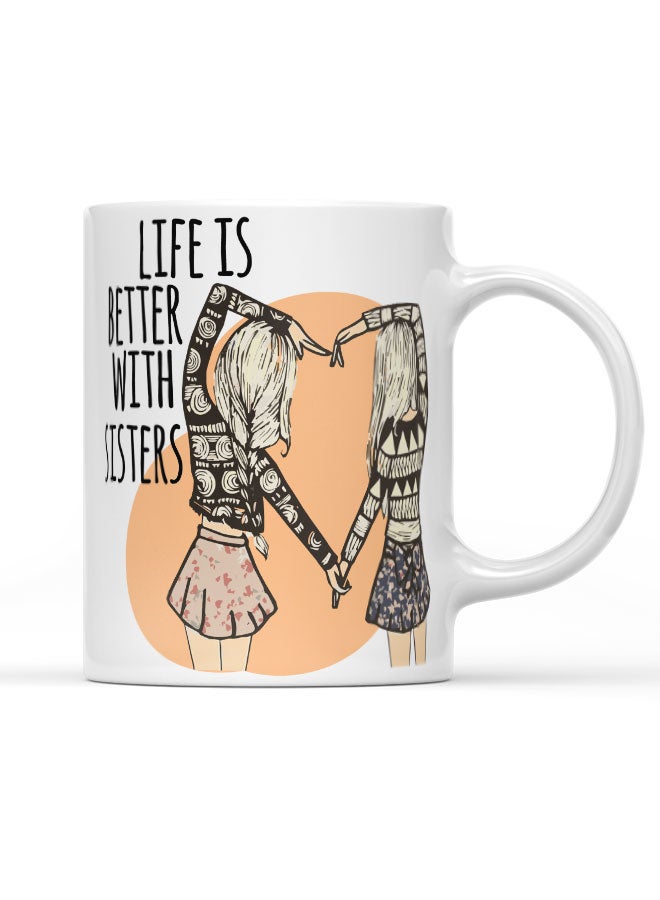 LIT Coffee Mug Best Sisters GiftWhite Mug Best Friends Gift BFF Present - Image 1