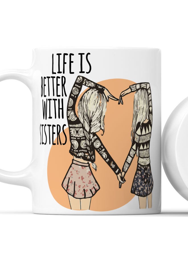 LIT Coffee Mug Best Sisters GiftWhite Mug Best Friends Gift BFF Present - Image 2