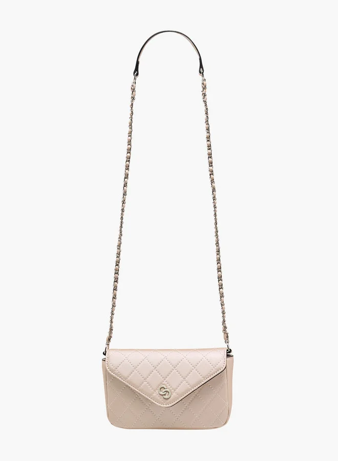 سيليست حقيبة كروس مبطنة بحزام سلسلة وإغلاق قلاب