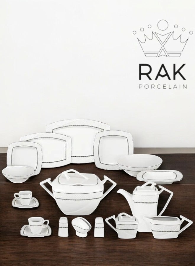 راك بورسلين طقم سفرة فاخر من البورسلين الفاخر - يتكون من ٥٨ قطعة - Image 1