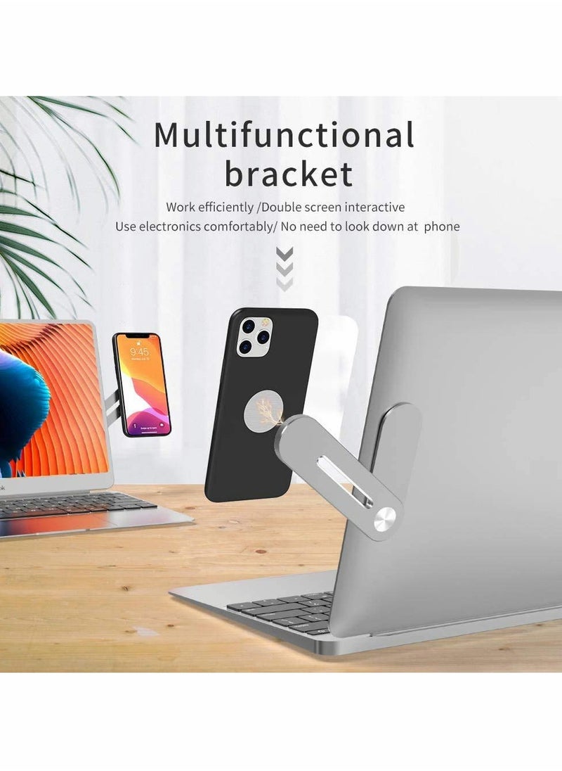 Generic - Side Mount Clip on Laptop for Phone, Aluminum Alloy Computer Expansion Bracket with Rotatable Angle Adjustment Foldable Phone Holder Stand for Laptop Same Screen for All Smart Phones - Image 1