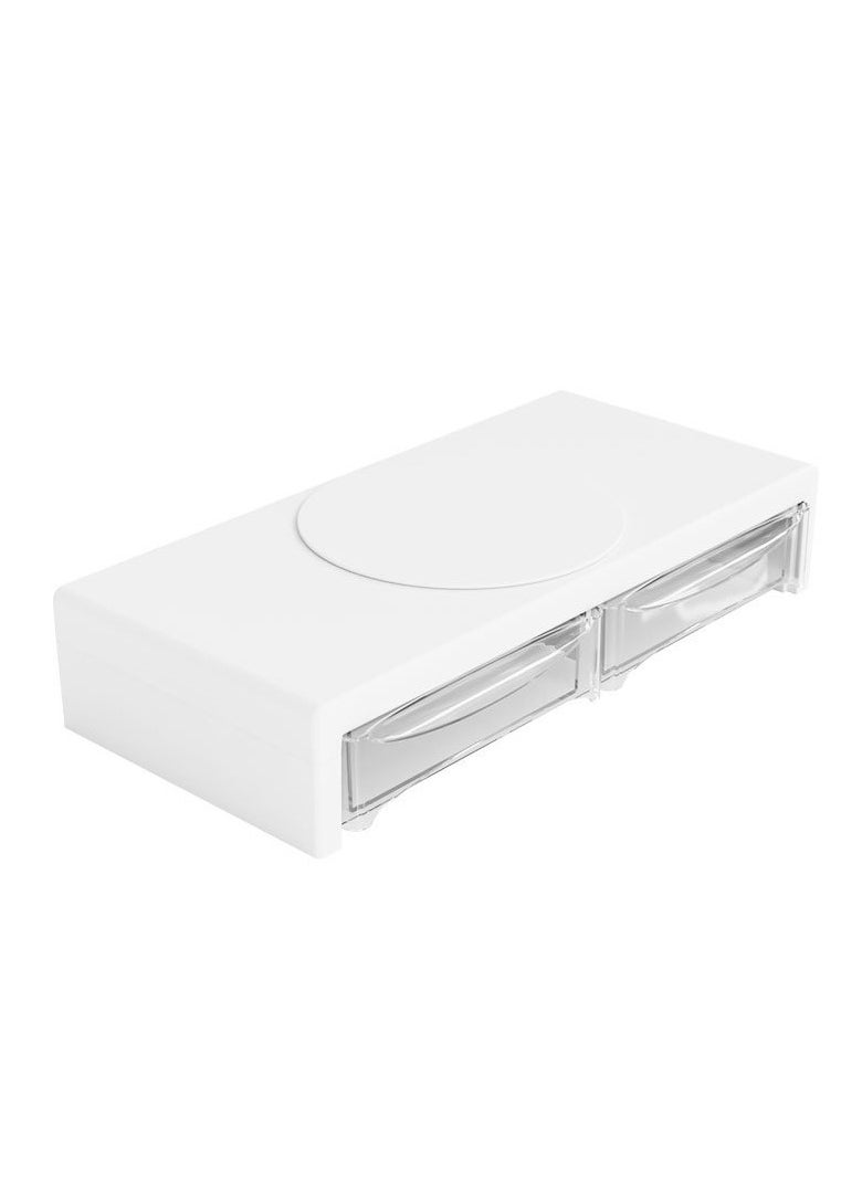 XICEN Computer Monitor Stand,  with 2 Clear Plastic Drawer and 360° Rotatable Base, Computer Stand for Office Desk Organizers and Accessories  - Image 5