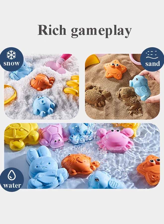 إيزي سو مجموعة ألعاب شاطئ على شكل أرنب مكونة من 5 قطع مع حقيبة شبكية للعب في الهواء الطلق، بما في ذلك دلو رمل، وعلبة سقاية، ومجرفة، وقوالب رمل، مجموعة ألعاب رمل الشاطئ للأطفال الصغار، والأولاد، والبنات، باللون الوردي - Image 3