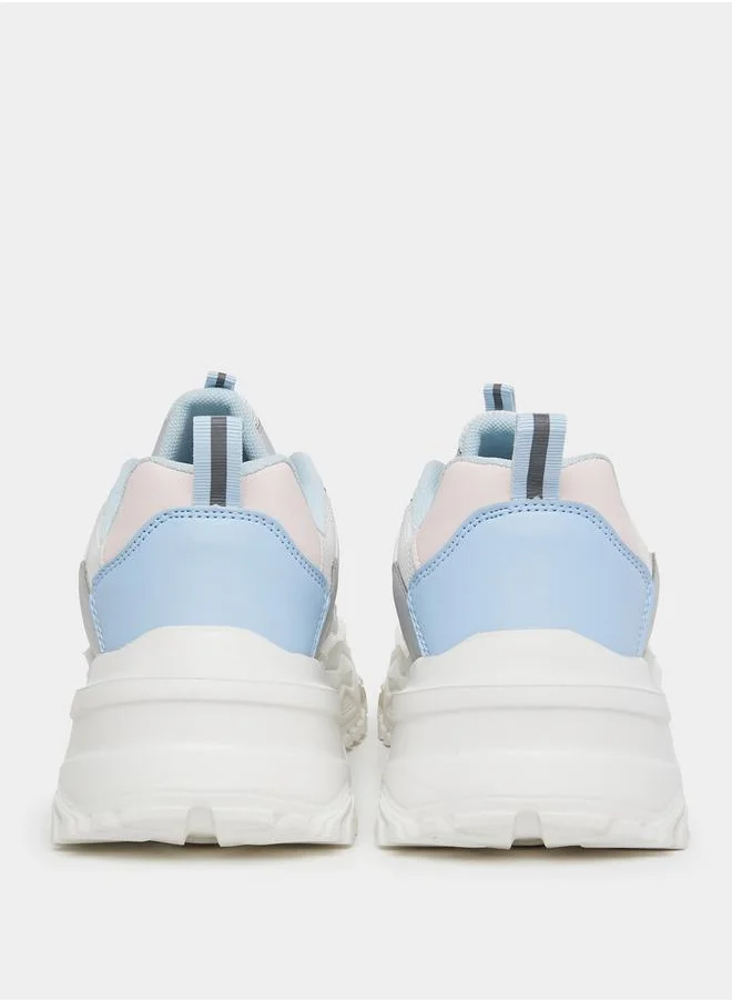 Styli Chunky Color Block Mesh Sneakers