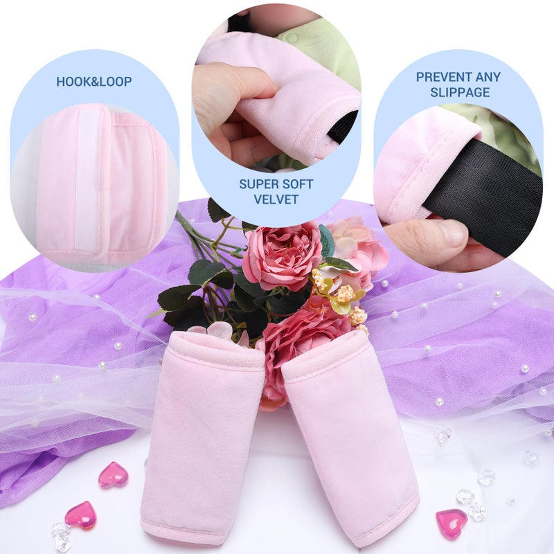 COOLBEBE New Babybody Support & Strap Covers Set for Newborn Infant Toddler- Extra Soft Stroller Cushion Pads Car Seat Insert, Perfect for Carseats, Strollers, Swings, Pink - Image 5