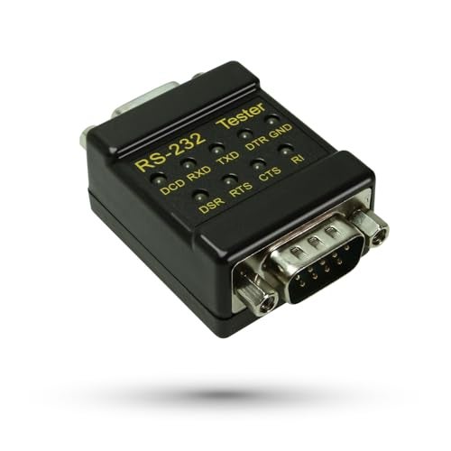 CABLEMAX RS-232 LED Link Signal Tester - DB-9 Male to DB-9 Female Connections for Serial Communication Monitoring - Image 1