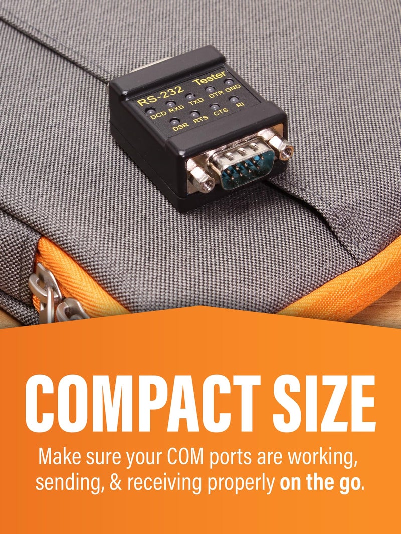 CABLEMAX RS-232 LED Link Signal Tester - DB-9 Male to DB-9 Female Connections for Serial Communication Monitoring - Image 4