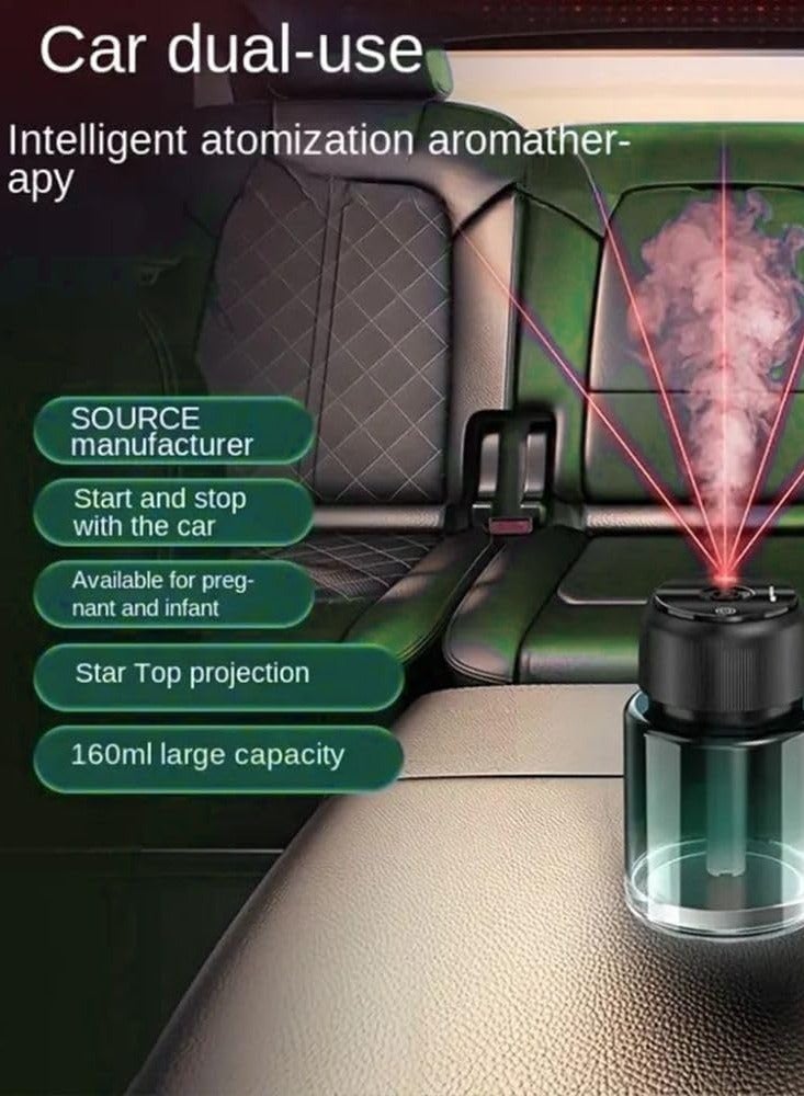 ELTRAZONE Car Fragrance Perfume Diffuser Humidifier Aromatherapy Portable Diffuser Air Freshener  Multi-Mode Adjustable Essential Oil Green, 160ML French Spices - Image 4