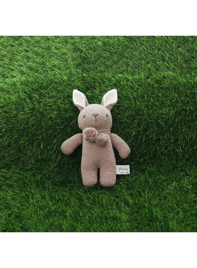 Pluchi Toto Bear Cotton Knitted Stuffed Soft Rattle Toys (20cm X 12cm) (Spring Dust Melange) - Image 2