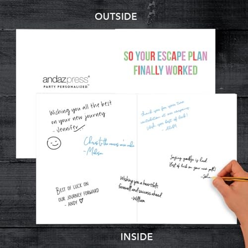 Andaz Press Funny Jumbo Retirement Card With Envelope 8.5 x 11 inch, Farewell Office, So Your Escape Plan Finally Worked Congrats 1-Pack, Includes Envelope - Image 3