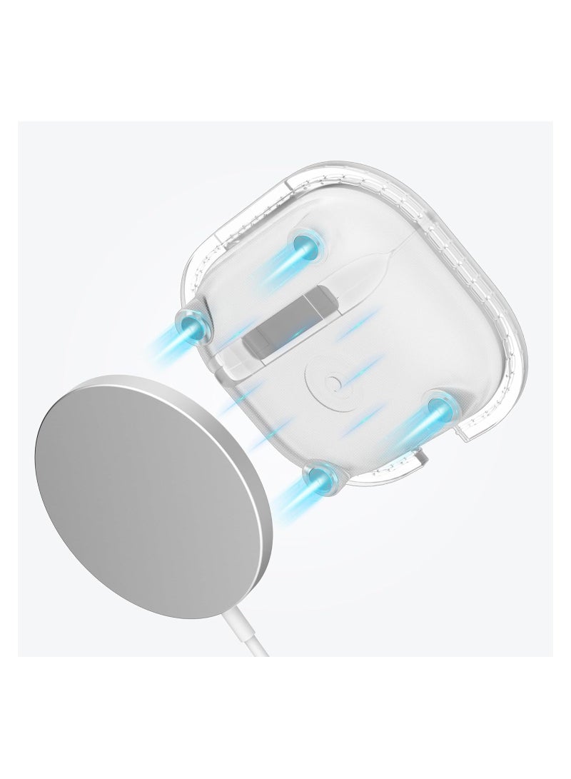 SYOSI AirPods 3 Case Cover Soft Protective Cover with Keychain Built-in Magnets for MagSafe Charging Soft TPU Metal Snap Closure Portable Cover with Keychain for AirPods 3rd Generation 2021  - Image 4