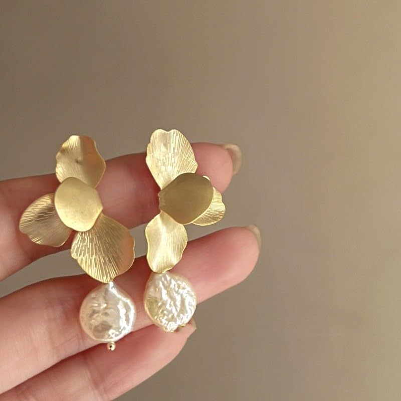 YouBella Fashion Jewellery Celebrity Inspired Stylish Pearl Earings Earrings for Women and Girls (Gold) (YBEAR_33408) - Image 3