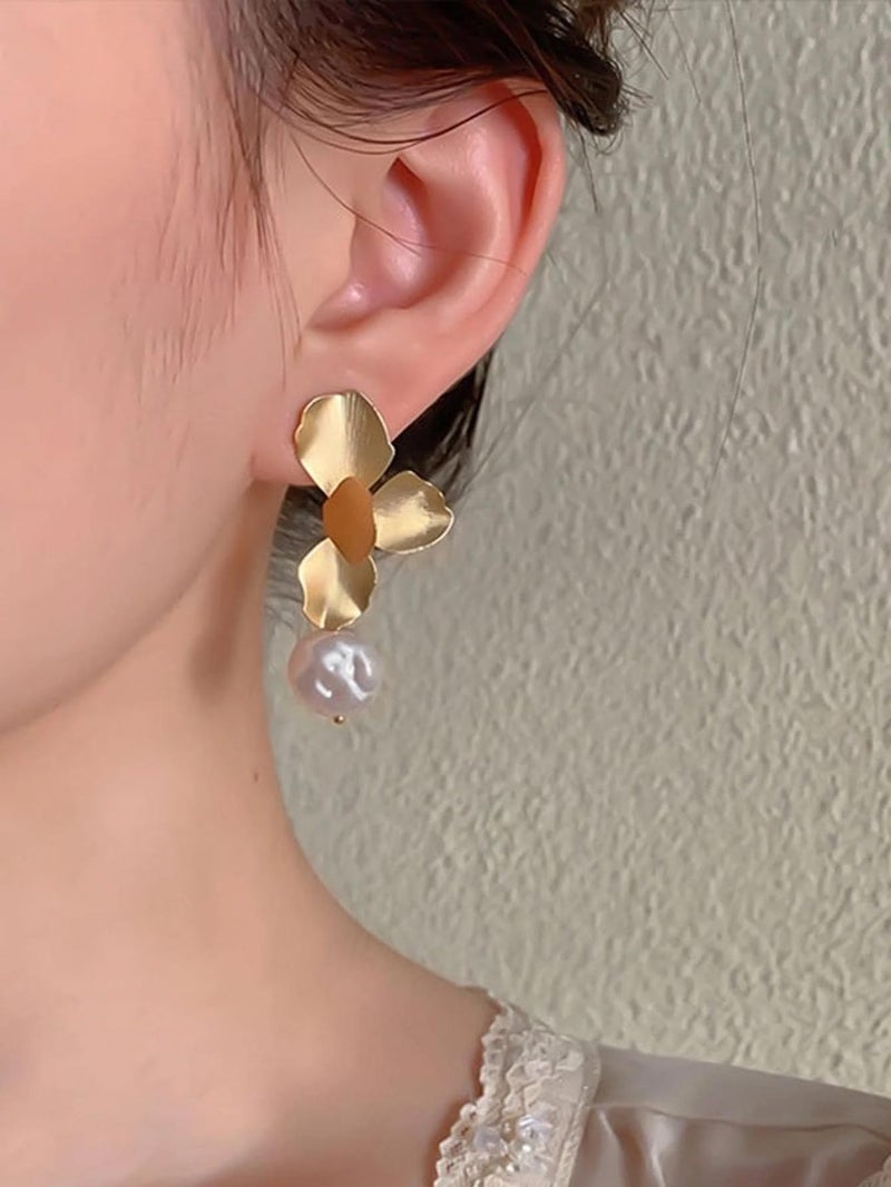 YouBella Fashion Jewellery Celebrity Inspired Stylish Pearl Earings Earrings for Women and Girls (Gold) (YBEAR_33408) - Image 5