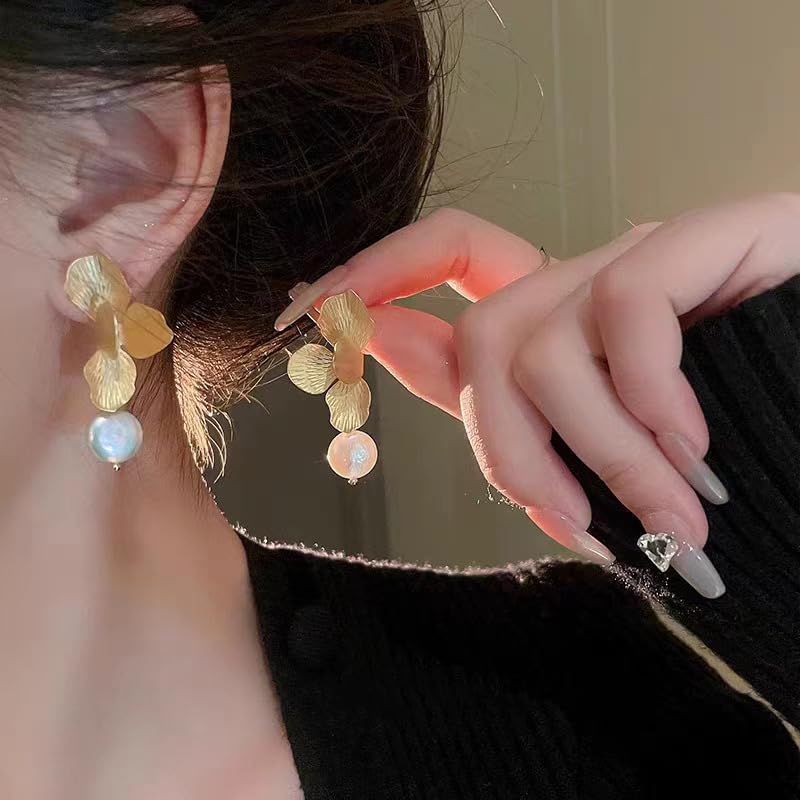 YouBella Fashion Jewellery Celebrity Inspired Stylish Pearl Earings Earrings for Women and Girls (Gold) (YBEAR_33408) - Image 2