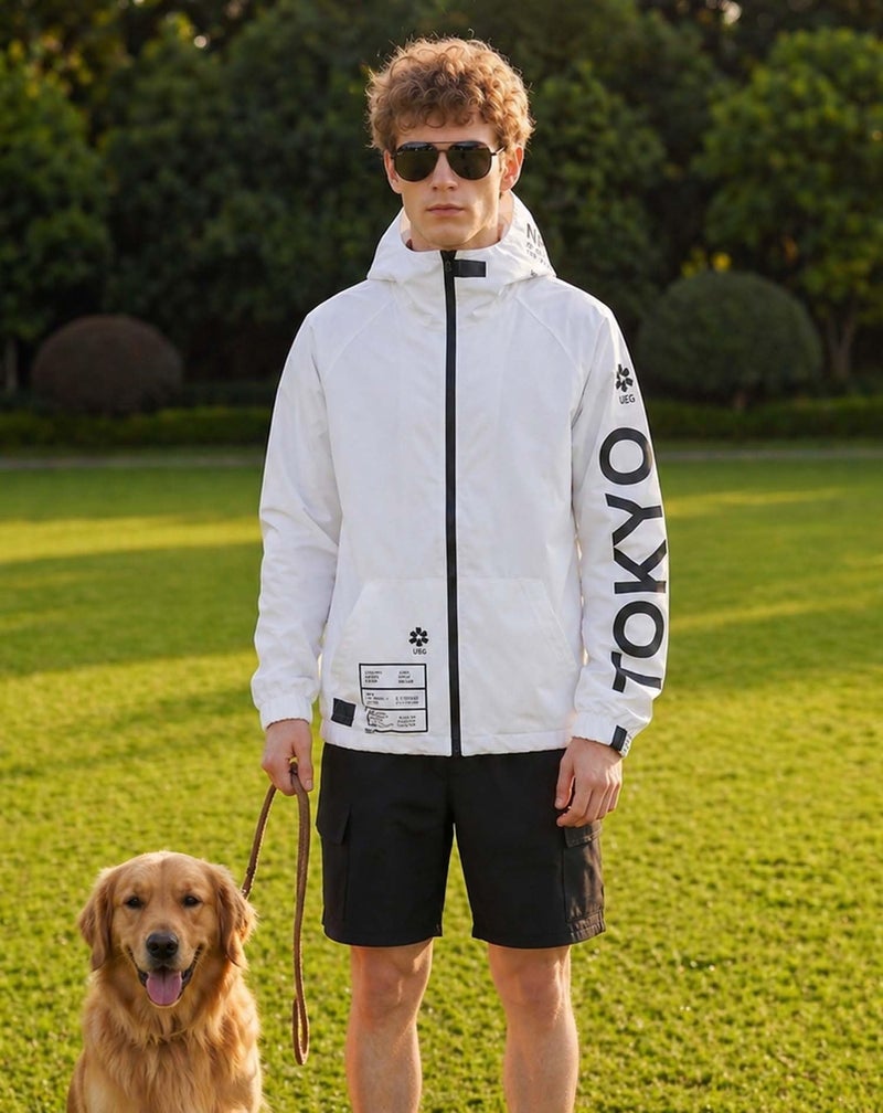 Niepce Inc Japanese Streetwear Waterproof Windbreaker Jackets for Men (White, Large) - Image 4