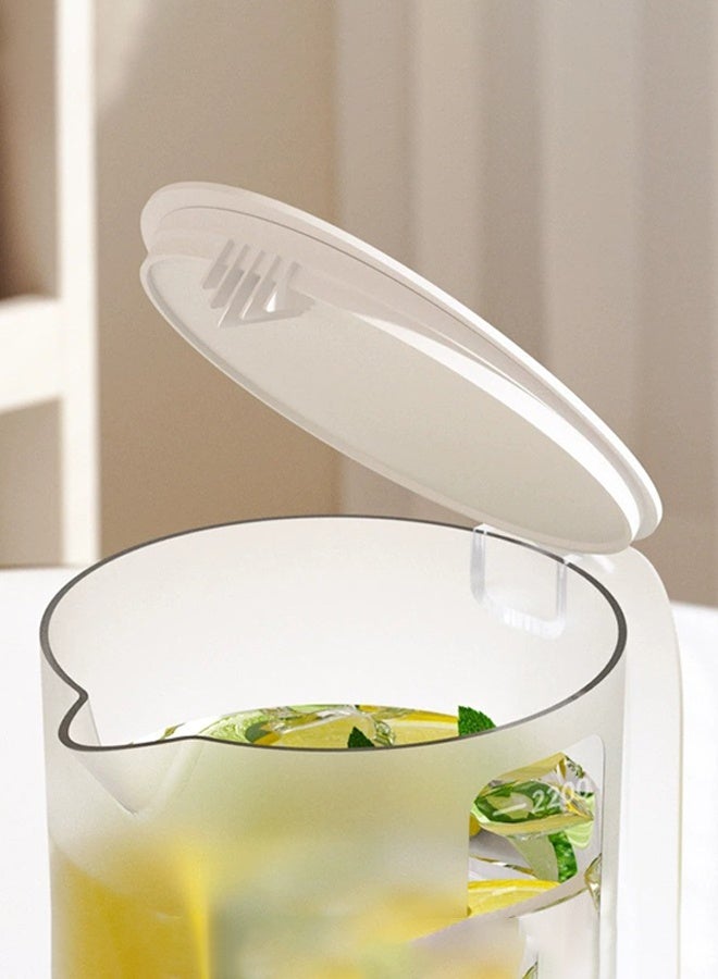 إبريق مياه بلاستيكي سعة 2.2 لتر مع غطاء لتخمير الشاي ومشروبات العصير والمشروبات الأخرى مع علامات مقياس - Image 5