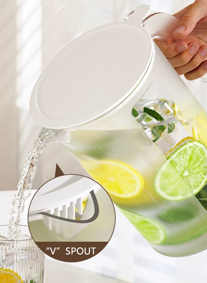 إبريق مياه بلاستيكي سعة 2.2 لتر مع غطاء لتخمير الشاي ومشروبات العصير والمشروبات الأخرى مع علامات مقياس - Image 4