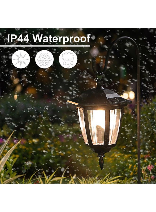 Dynaming 2 Pack Solar Hanging Lights Outdoor, Solar Powered Garden Decorative Lanterns with 2 x 34 Inch Shepherd Hooks, Waterproof Landscape Lighting for Lawn Patio Yard Pathway Driveway, Warm White - Image 5