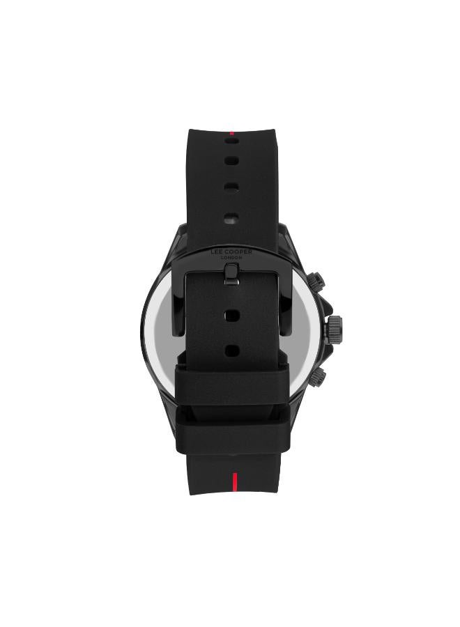 لي كوبر ساعة لي كوبر للرجال بحركة كوارتز وشاشة متعددة الوظائف وسوار سيليكون، أسود - Image 3