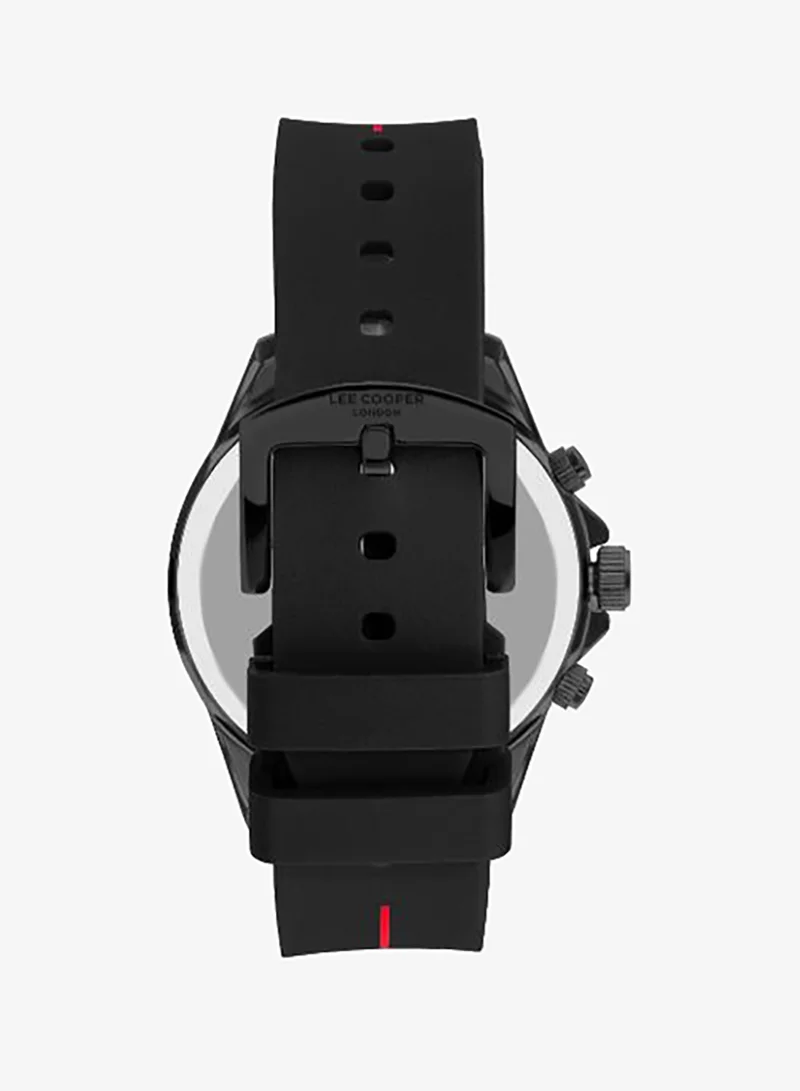 Lee Cooper Black Men's Silicone Multi Function Watch LC07210.651 - 45 mm for Men | Best Price UAE