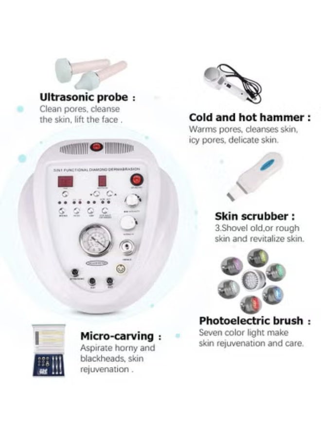 آلة تقشير البشرة الماسية المطورة 5 في 1 ، معدات العناية ببشرة الوجه ، أدوات التجميل للاستخدام المنزلي للعناية بالبشرة - Image 2