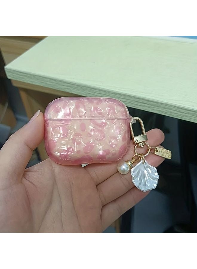 AirPods Pro Pro2 Protective Case Soft Shell Pink Leopard Print Design - Image 1